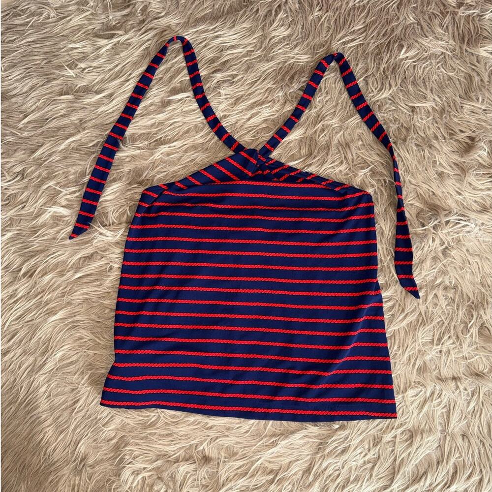 New Ann Taylor Nautical Tie Back Halter Top Women's size L